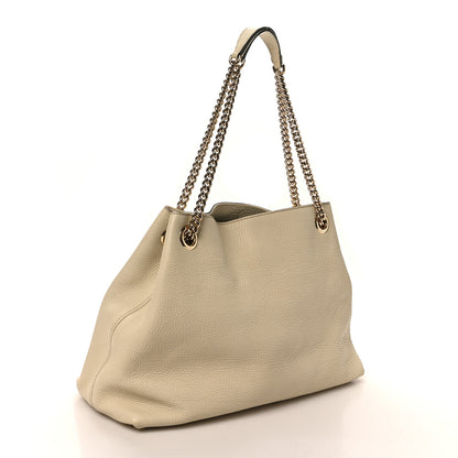 Gucci Pebbled Calfskin Medium Soho Chain Shoulder Bag Off White 3 of 10