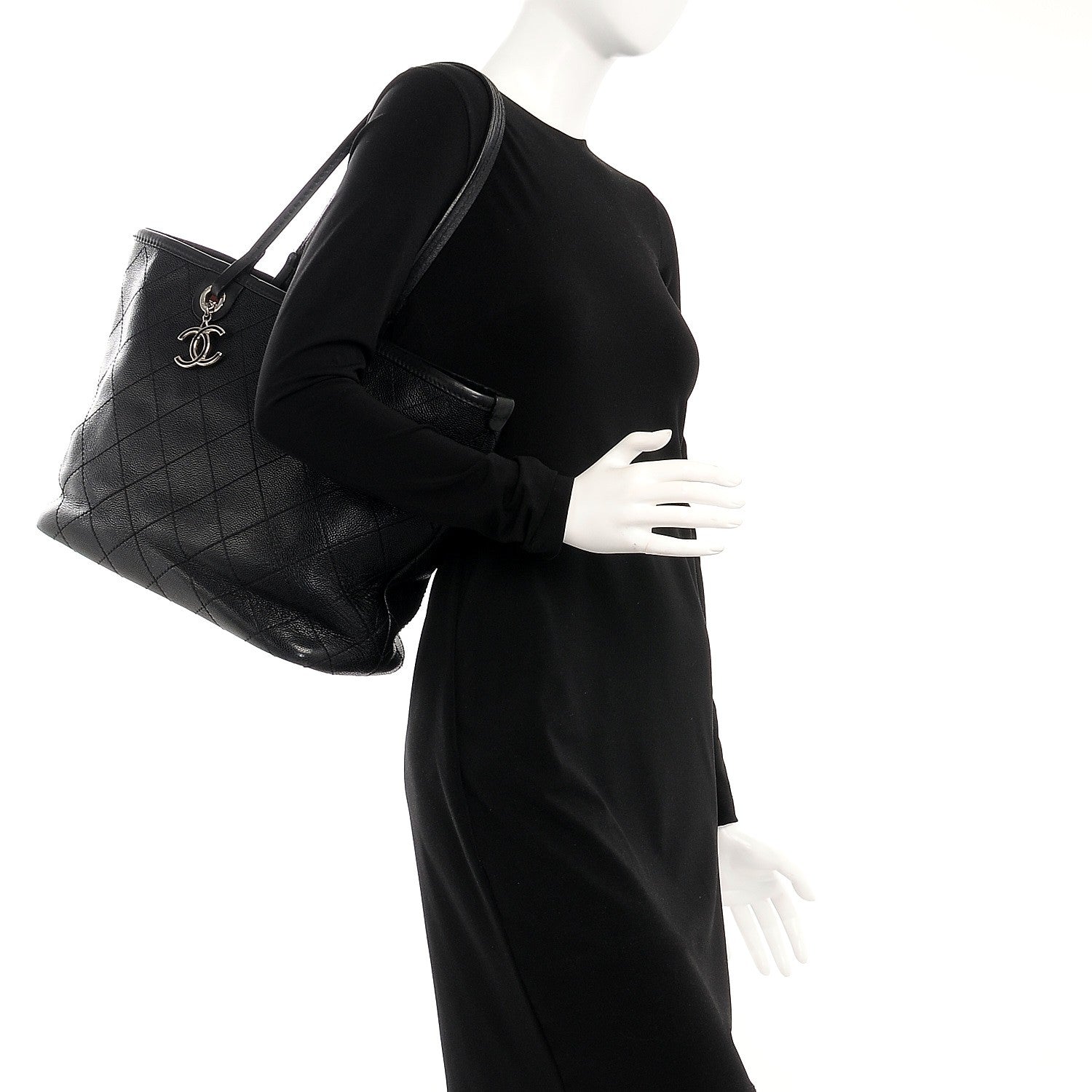 Chanel Grained Calfskin Shopping Fever Tote Black 2 of 15