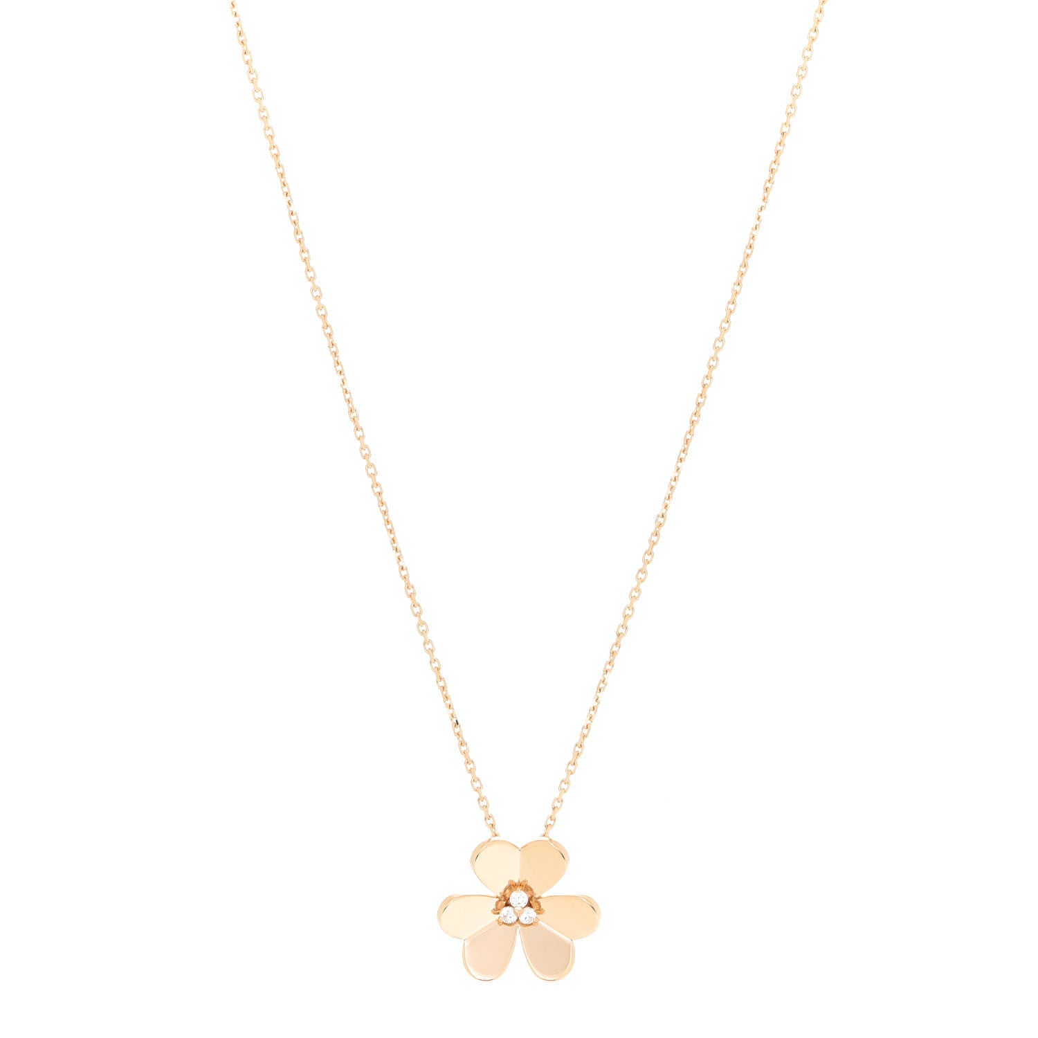 Van Cleef & Arpels 18K Yellow Gold Diamond Large Frivole Pendant Necklace 1 of 6