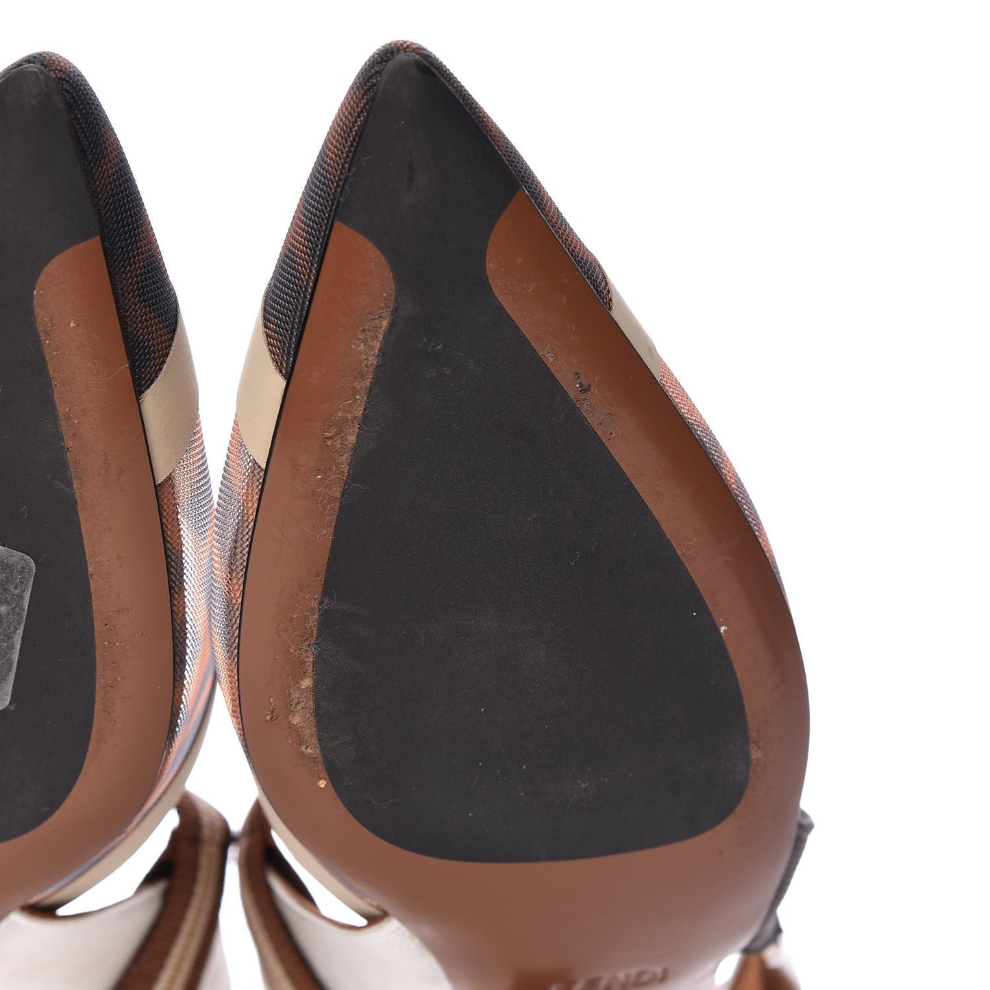Technical Mesh FF Colibri 55mm Slingback Pumps 38 Tobacco Moro Camelia Beige Caramello