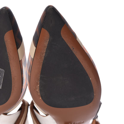 Fendi Technical Mesh FF Colibri 55mm Slingback Pumps 38 Tobacco Moro Camelia Beige Caramello 23 of 28