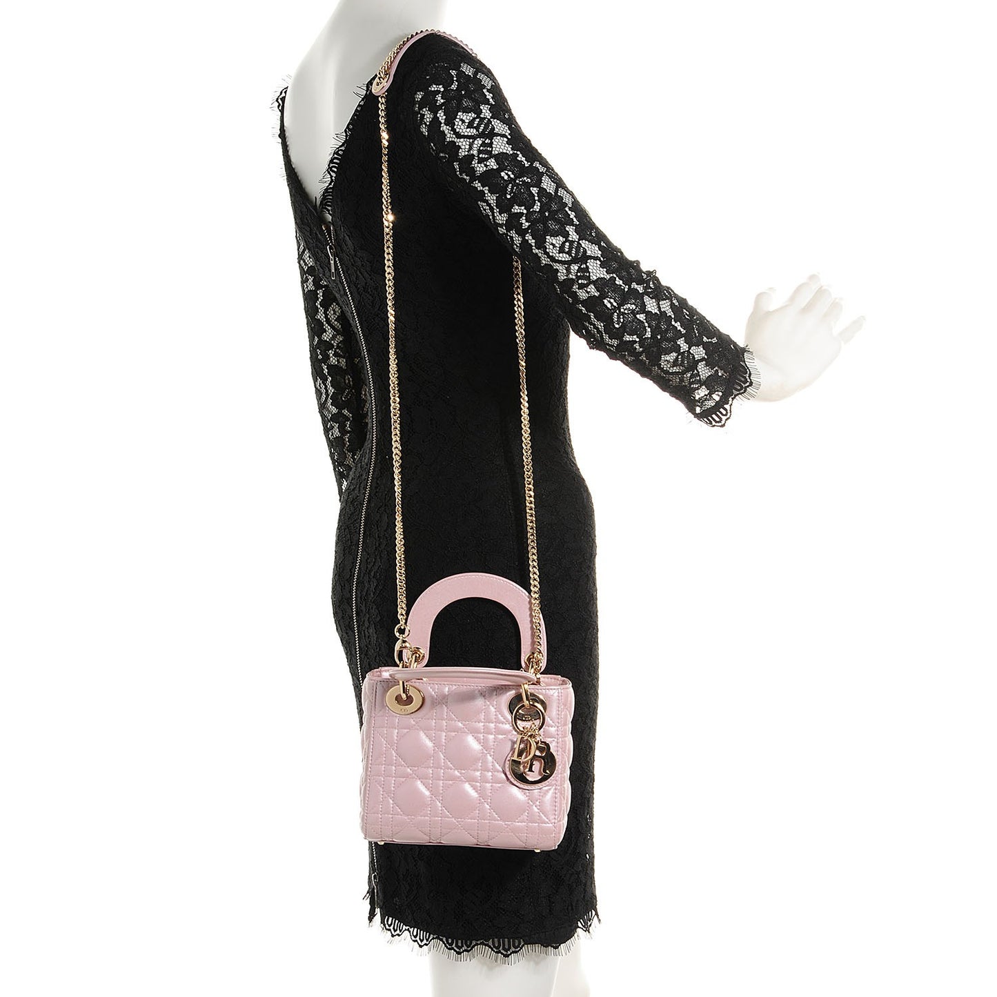 Lambskin Cannage Micro Lady Dior Light Pink