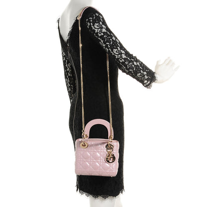 Christian Dior Lambskin Cannage Micro Lady Dior Light Pink 2 of 8