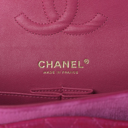 Chanel Velvet Quilted Medium Double Flap Pink 8 of 9