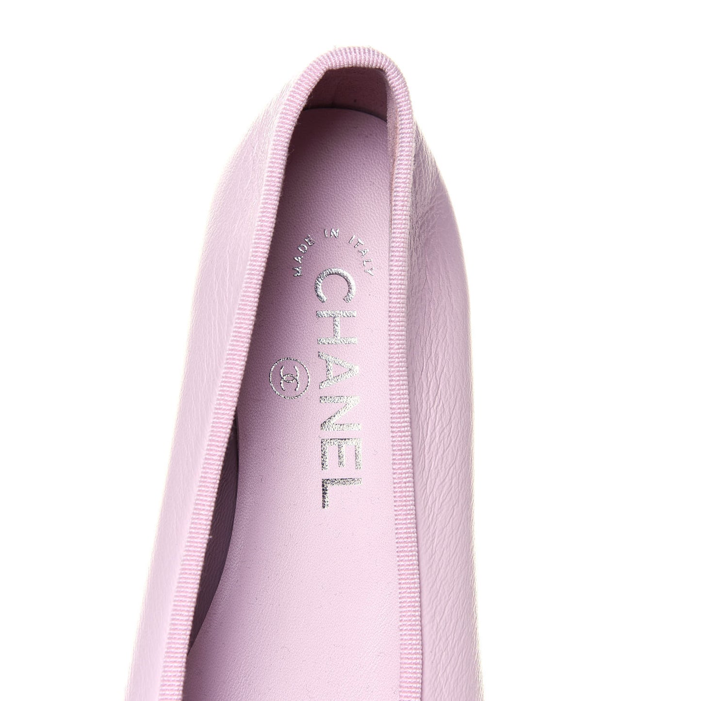 Lambskin CC Cap Toe Ballerina Flats 37 Pink Light Pink