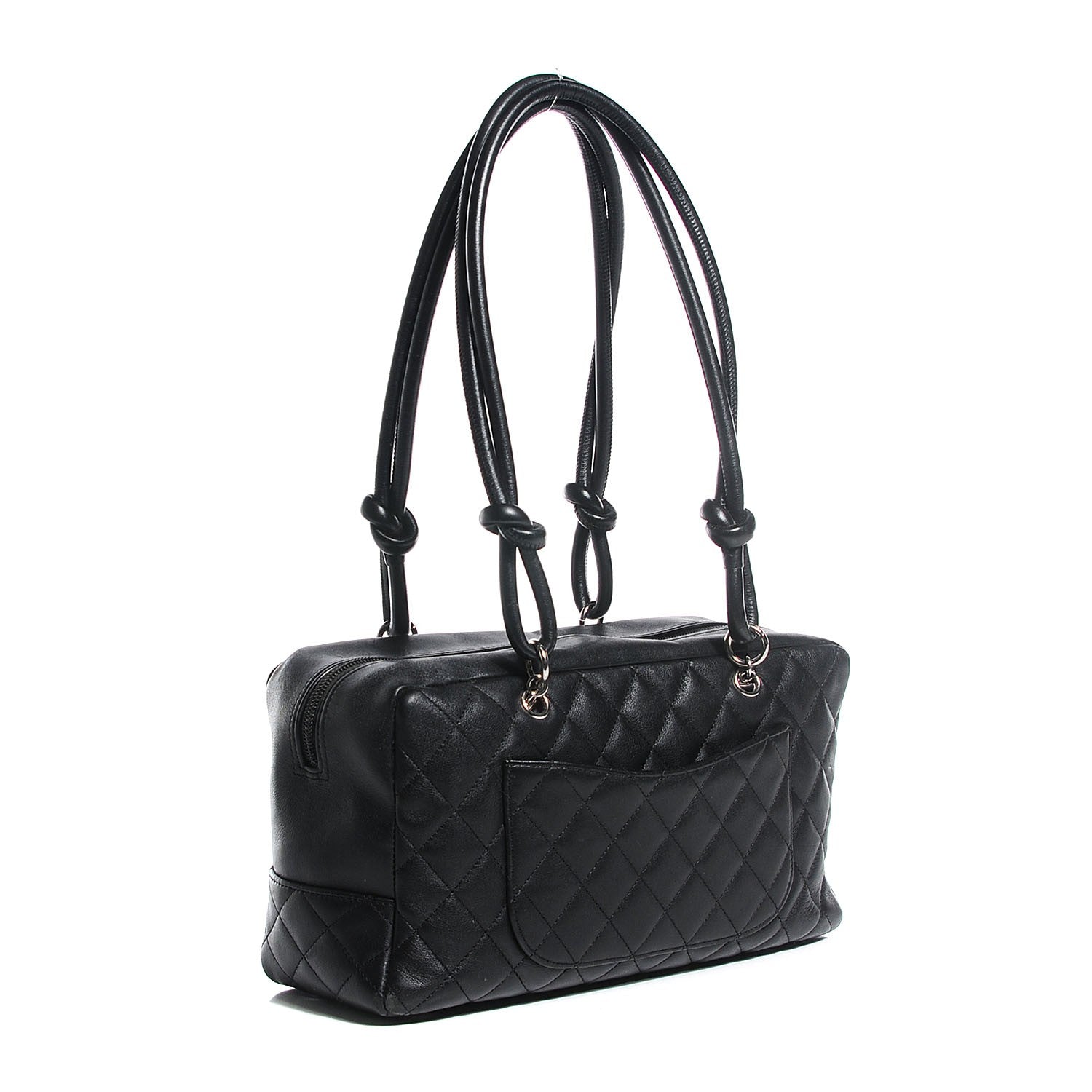 Chanel Calfskin Quilted Large Cambon Bowler Black White 3 of 7