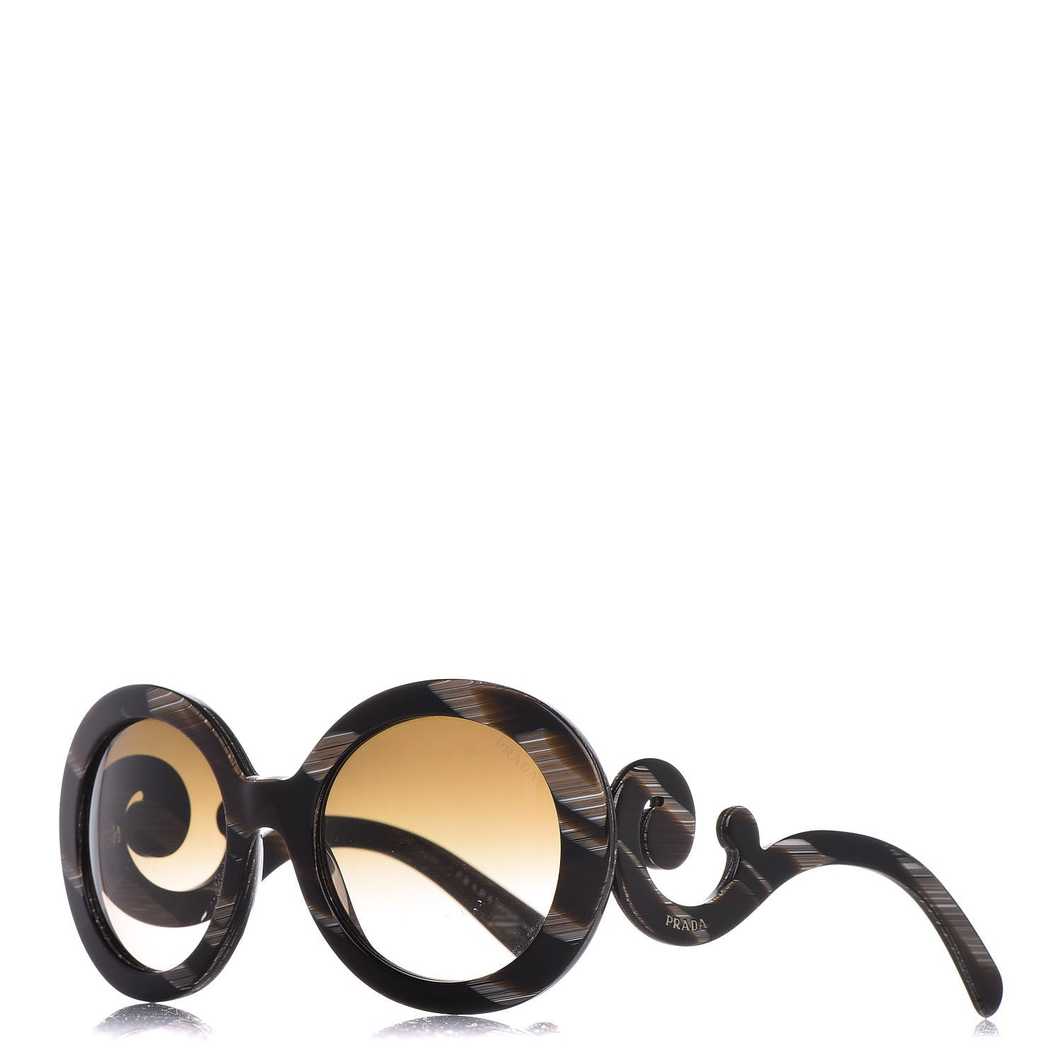 Prada Baroque Sunglasses SPR 27N Black Horn 1 of 7