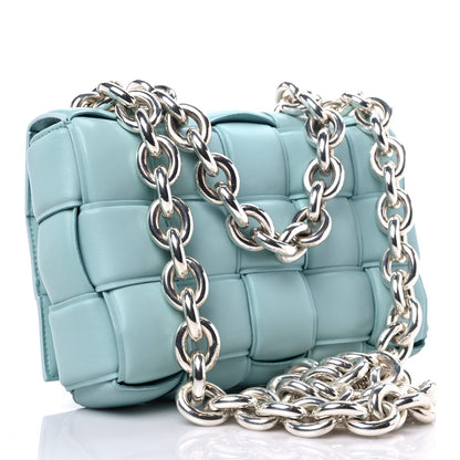 Bottega Veneta Lambskin Maxi Intreccio Padded Chain Cassette Crossbody Bag Spearmint 3 of 8