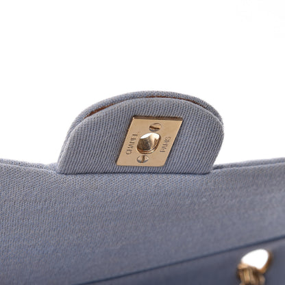 Chanel Jersey Quilted Medium Double Flap Light Blue 12 of 16