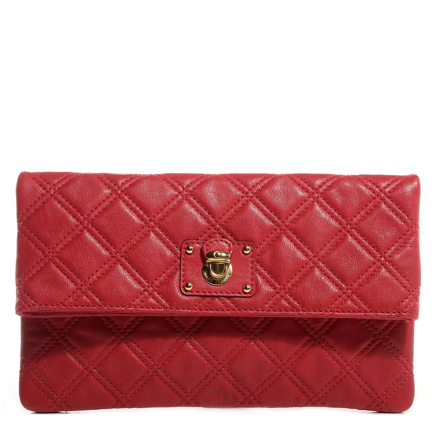 Marc Jacobs Quilted Leather Eugenie Clutch Red 1 of 7