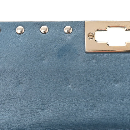 Valentino Garavani Suede Rockstud Spike Wallet on Chain Bright Blue 10 of 11