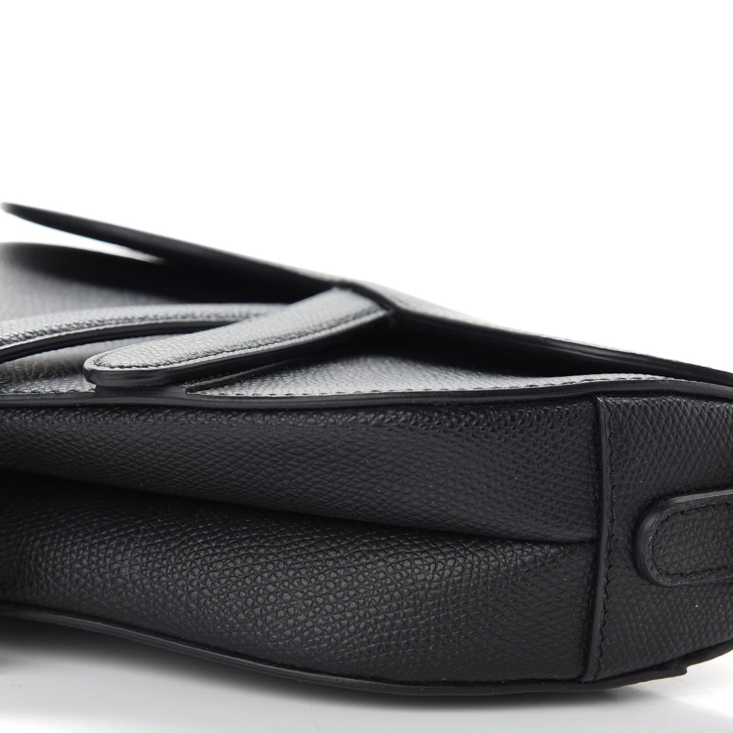 Grained Calfskin Mini Saddle Bag Black