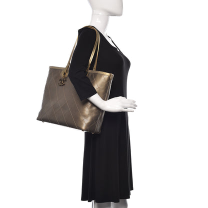 Chanel Grained Calfskin Large Shopping Fever Tote Gold 2 of 12