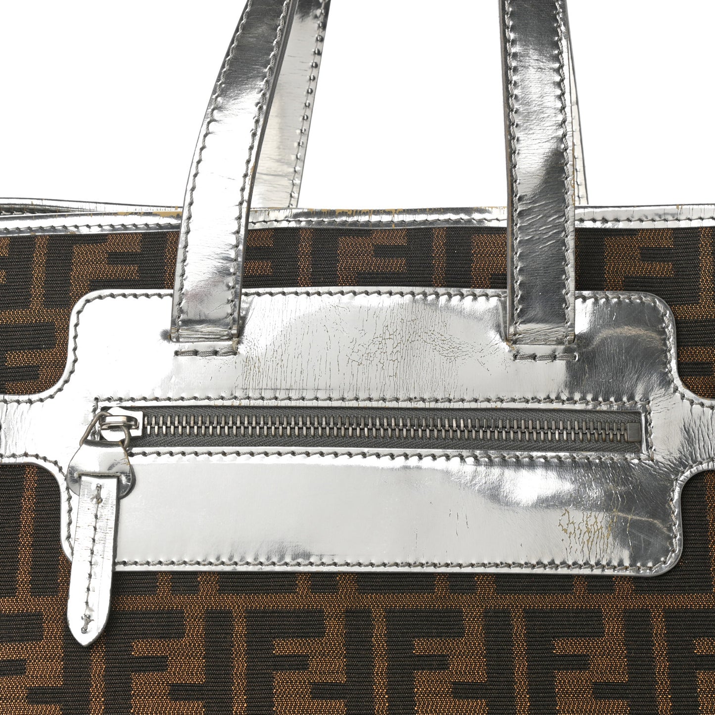 Zucca Shopper Tote Tobacco Argento