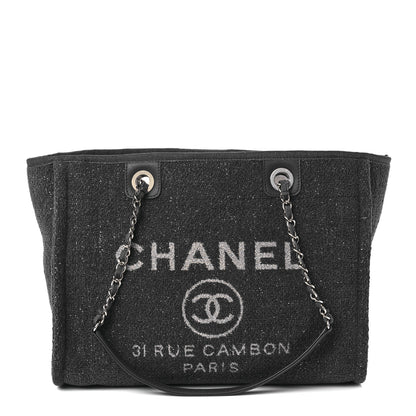 Chanel Lurex Boucle Small Deauville Tote Grey 1 of 11