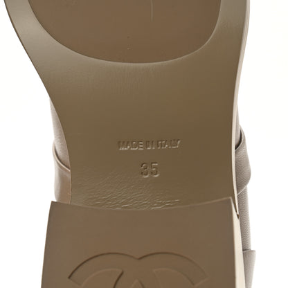 Chanel Shiny Goatskin Cap Toe Short Boots 35 Beige 6 of 9