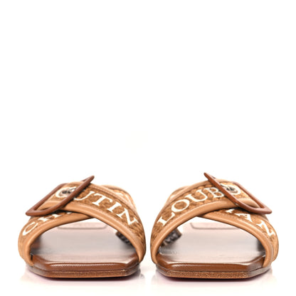 Christian Louboutin Calfskin Crossimule Flat Slide Sandals 38.5 Cuoio 2 of 7