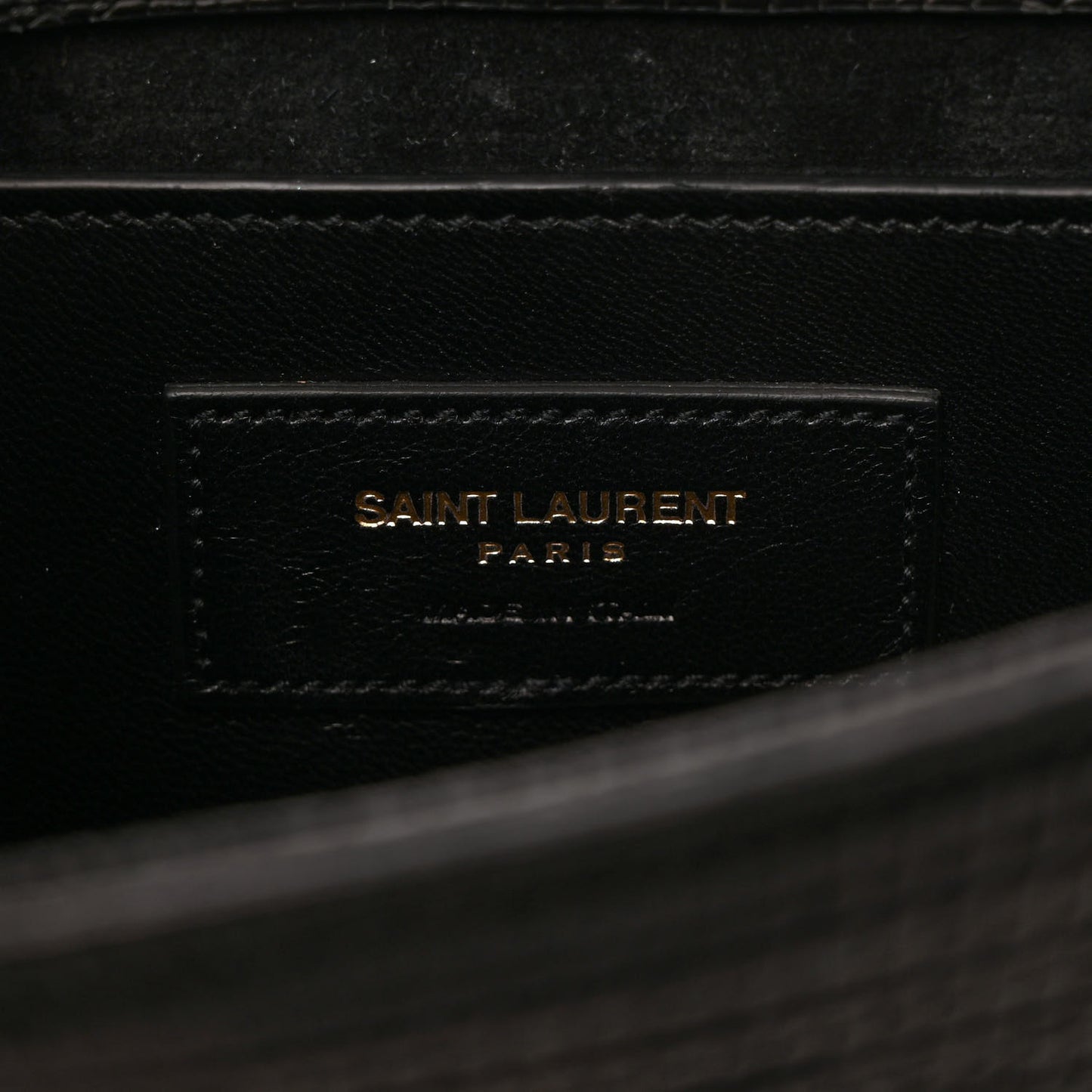 Calfskin Lizard Embossed Small Classic Monogram Kate Tassel Satchel Black