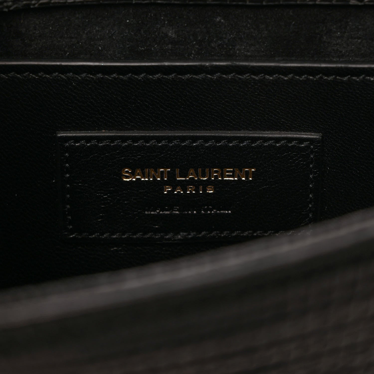 Saint Laurent Calfskin Lizard Embossed Small Classic Monogram Kate Tassel Satchel Black 6 of 8
