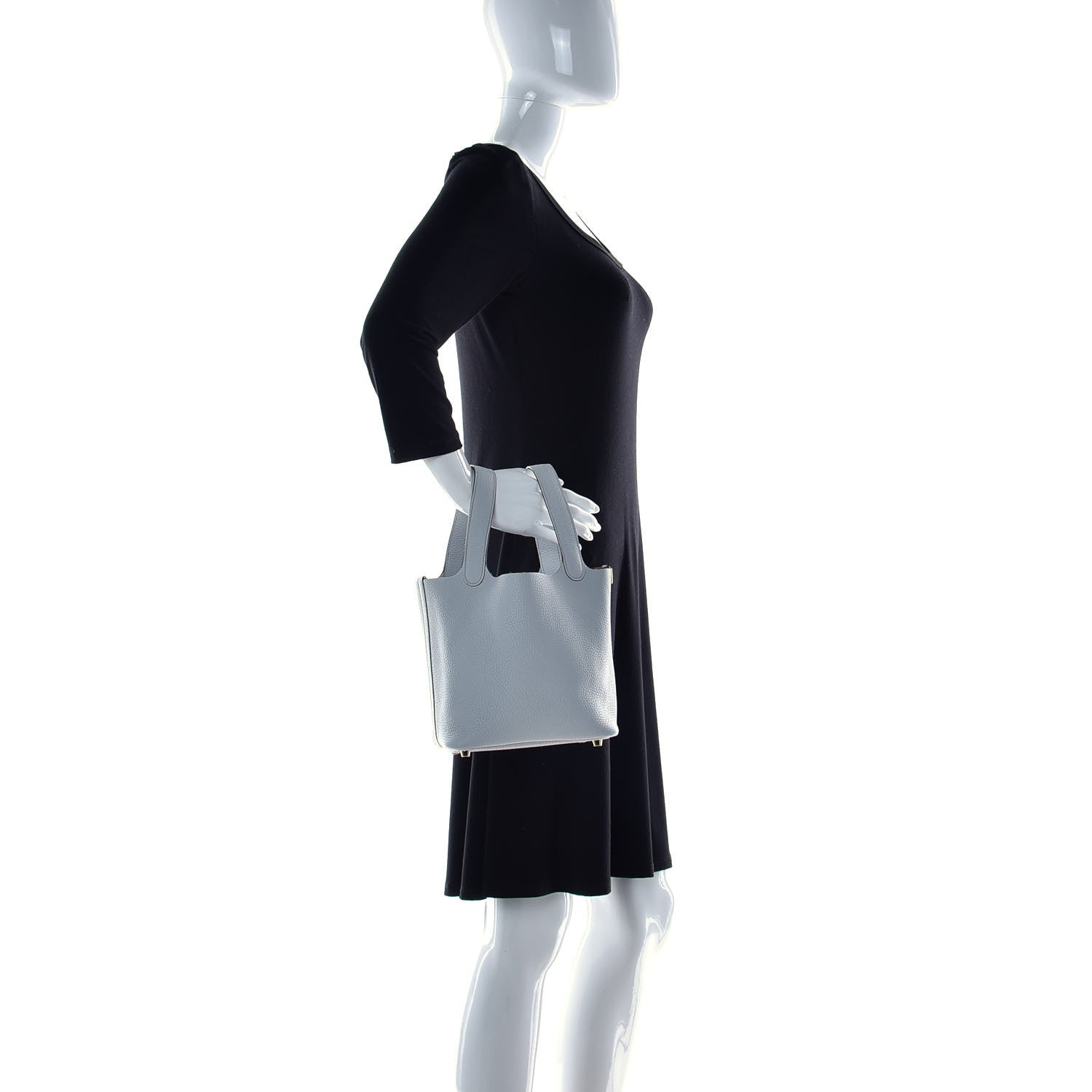 Hermes Taurillon Clemence Picotin Lock 18 PM Bleu Pale 2 of 12