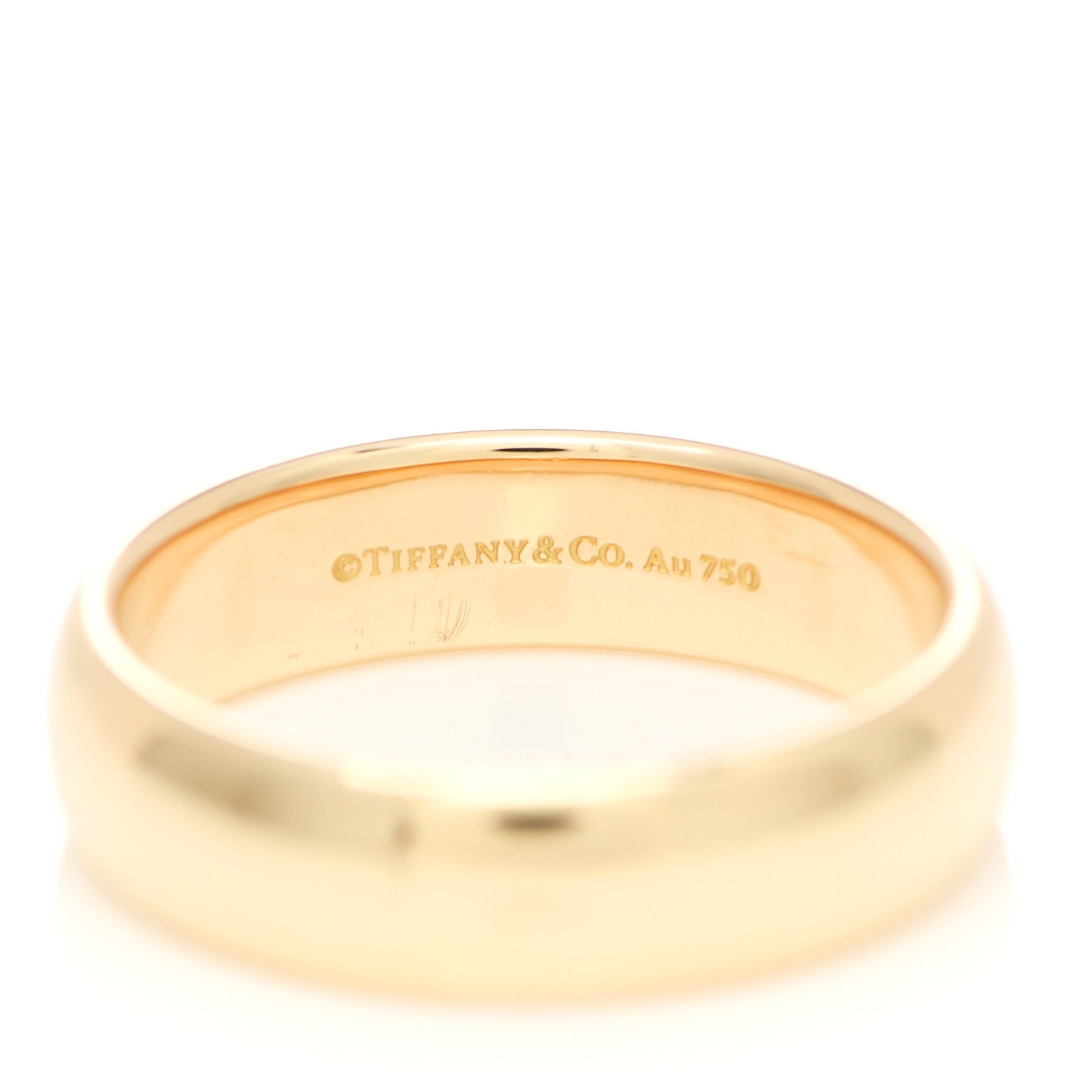Tiffany 18K Yellow Gold 6mm Classic Wedding Band Ring 62 10 4 of 5