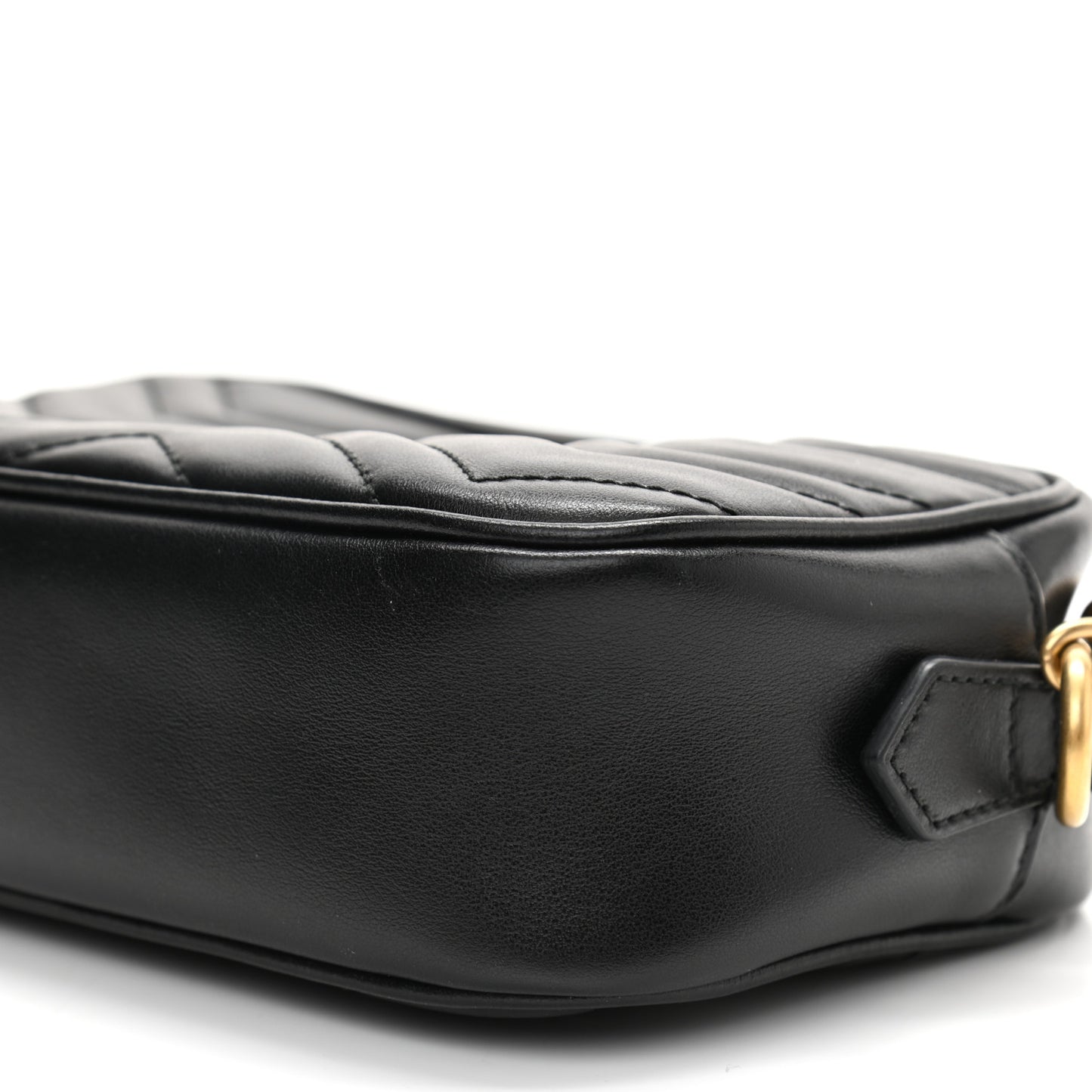 Calfskin Matelasse Mini GG Marmont Chain Shoulder Bag Black