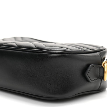 Gucci Calfskin Matelasse Mini GG Marmont Chain Shoulder Bag Black 10 of 10