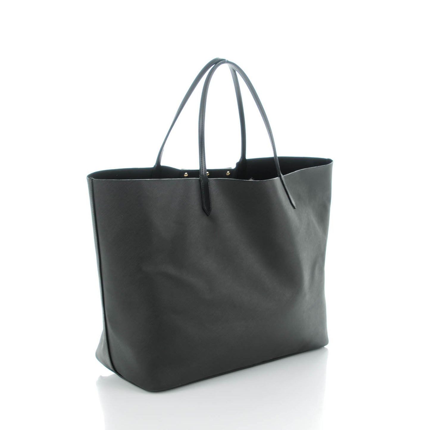 Textured Coated Canvas Bambi Print Large Antigona Tote Black