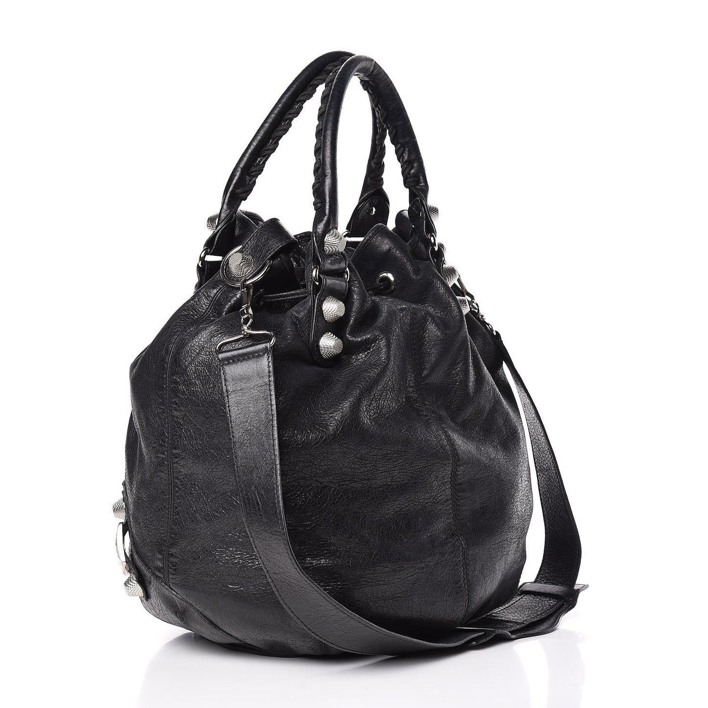 Agneau Giant 21 Silver Hardware Pompon Black