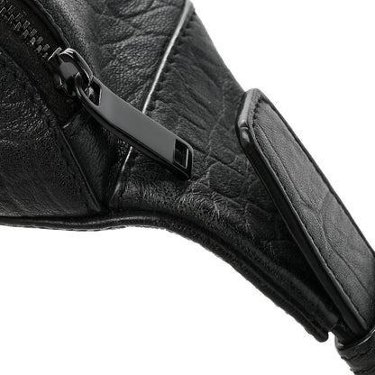 Saint Laurent Calfskin Crocodile Embossed Monogram Belt Bag Black 12 of 12