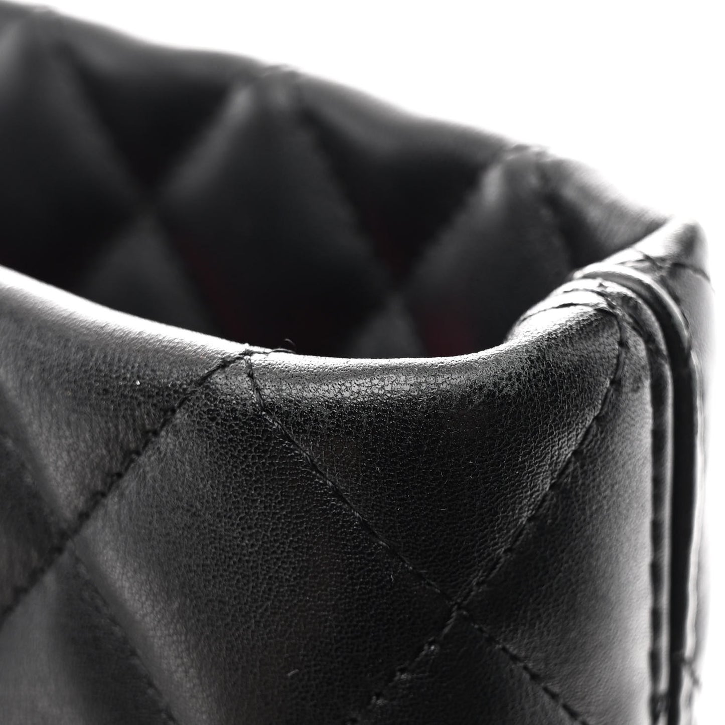 Calfskin Quilted Large Cambon Tote Black