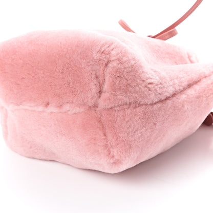 Mansur Gavriel Shearling Mini Bucket Bag Blush 9 of 9