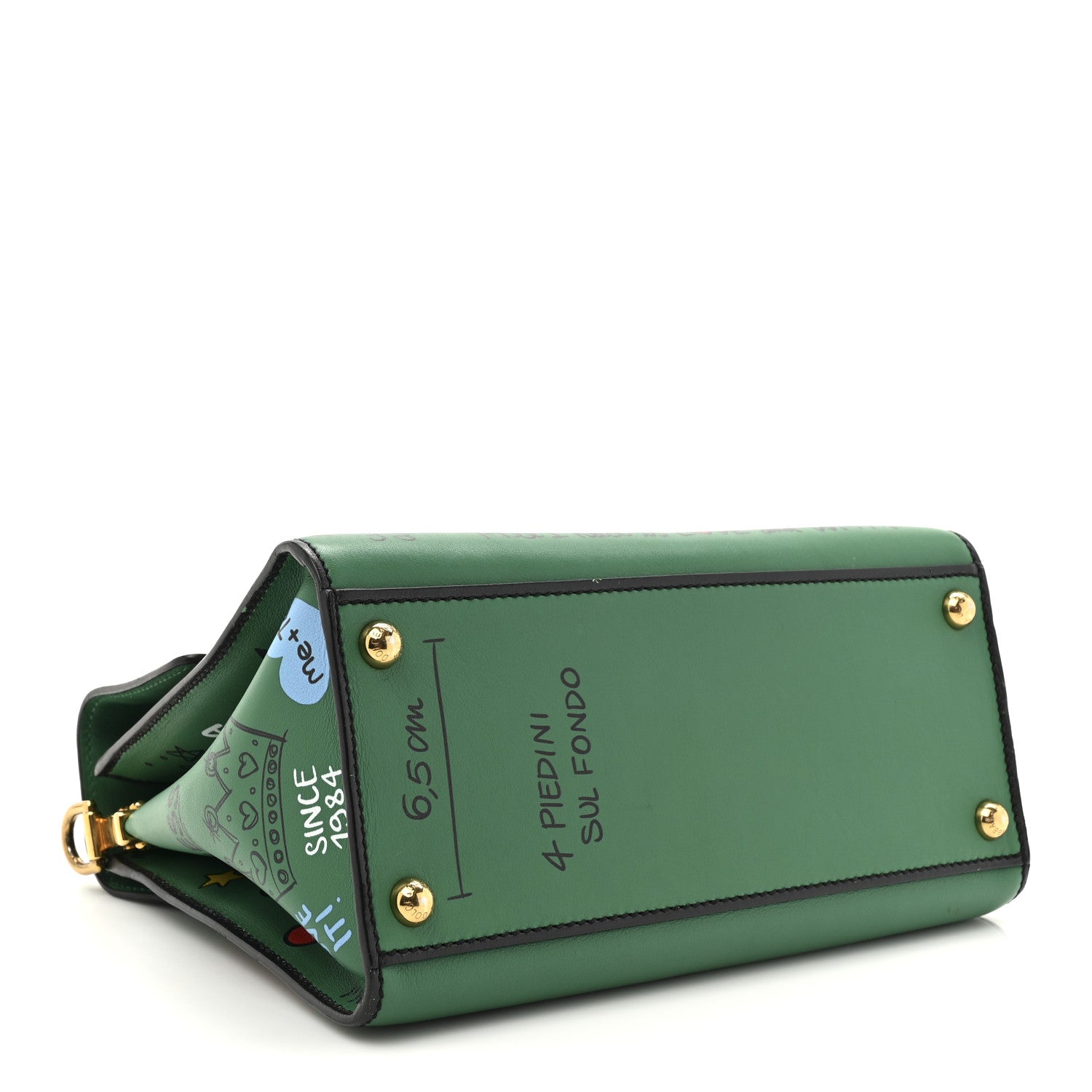 Dolce & Gabbana Calfskin Graffiti Printed Welcome Satchel Green Multicolor 4 of 14