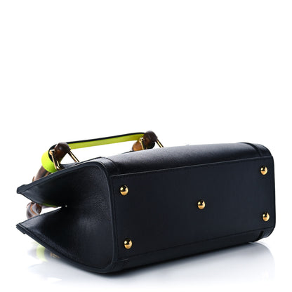Gucci Wonka Grain Calfskin Mini Diana Tote Bag Black Yellow Fluo 3 of 10