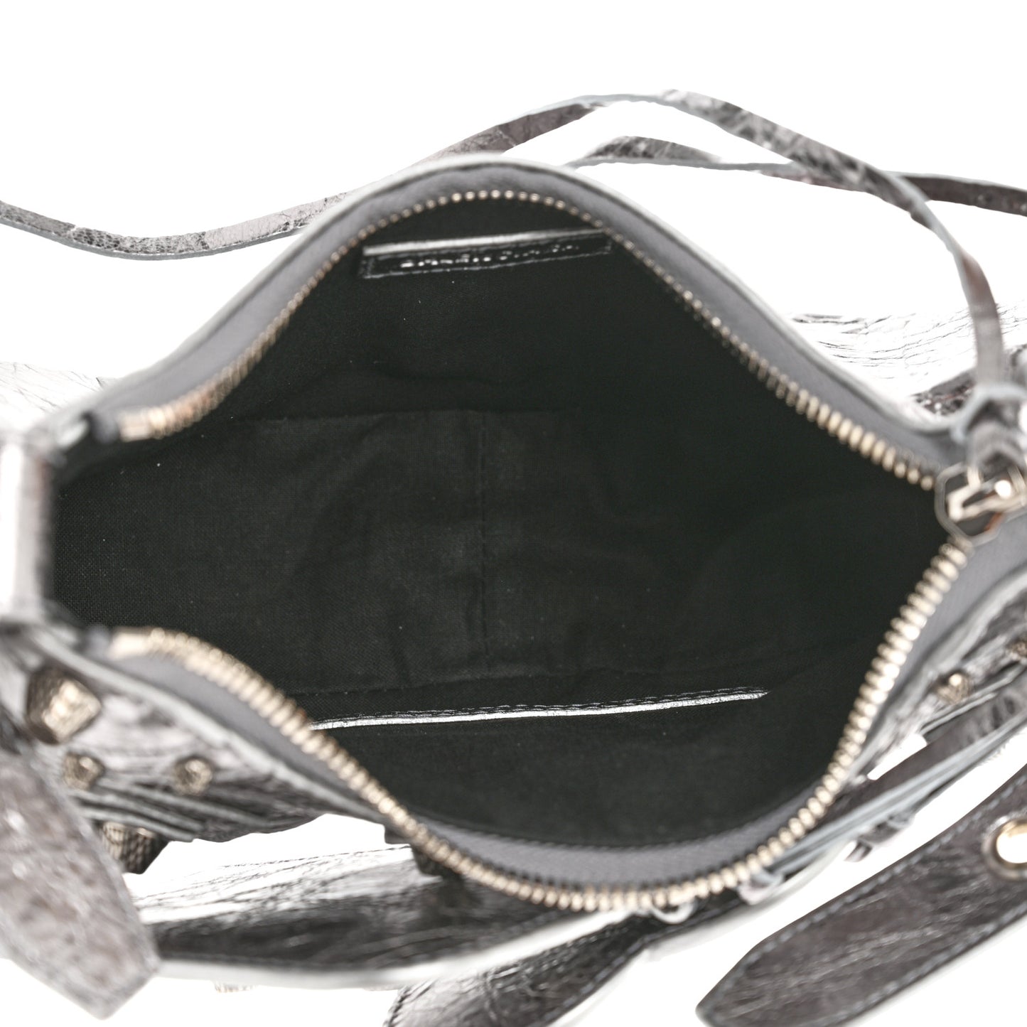 Metallic Agneau Arena Le Cagole Shoulder Bag XS Silver