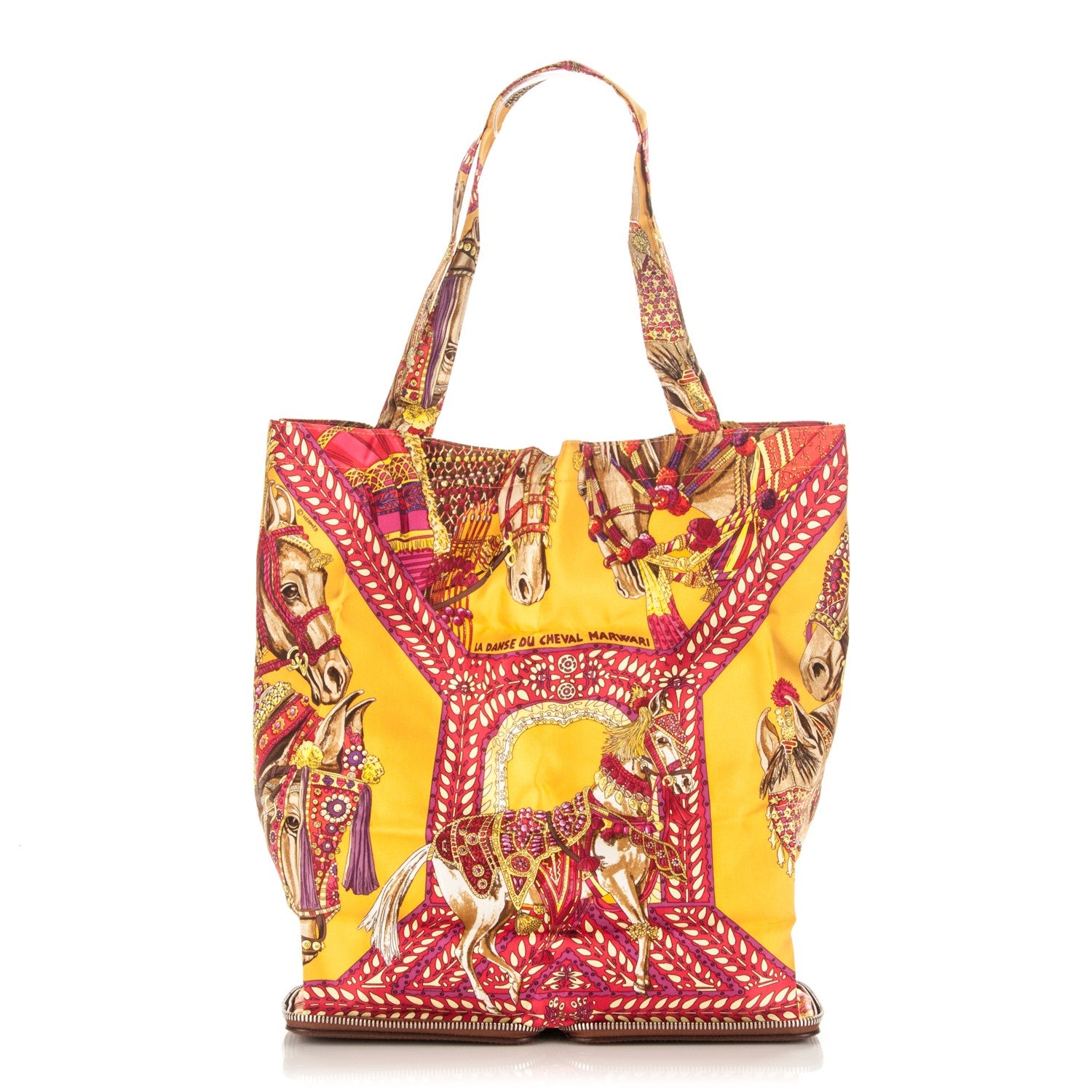 Hermes Buffle Gala Silky Pop La Danse du Cheval Marwari Shopper Tote Marron 1 of 8