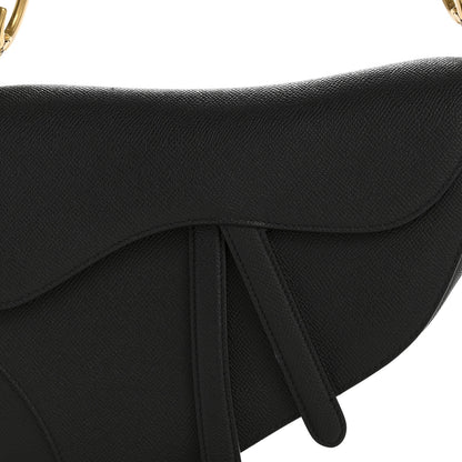 Christian Dior Grained Calfskin Saddle Bag Black 10 of 13