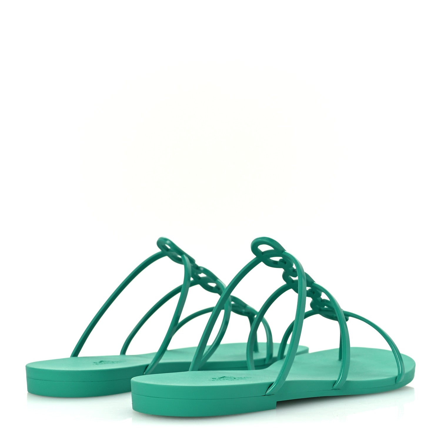 Hermes Rubber Womens Mykonos Sandals 37 Vert Tourmaline 5 of 9