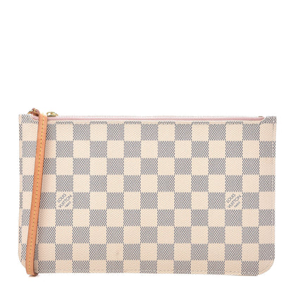 Louis Vuitton Damier Azur Neverfull MM GM Pochette Rose Ballerine 1 of 9