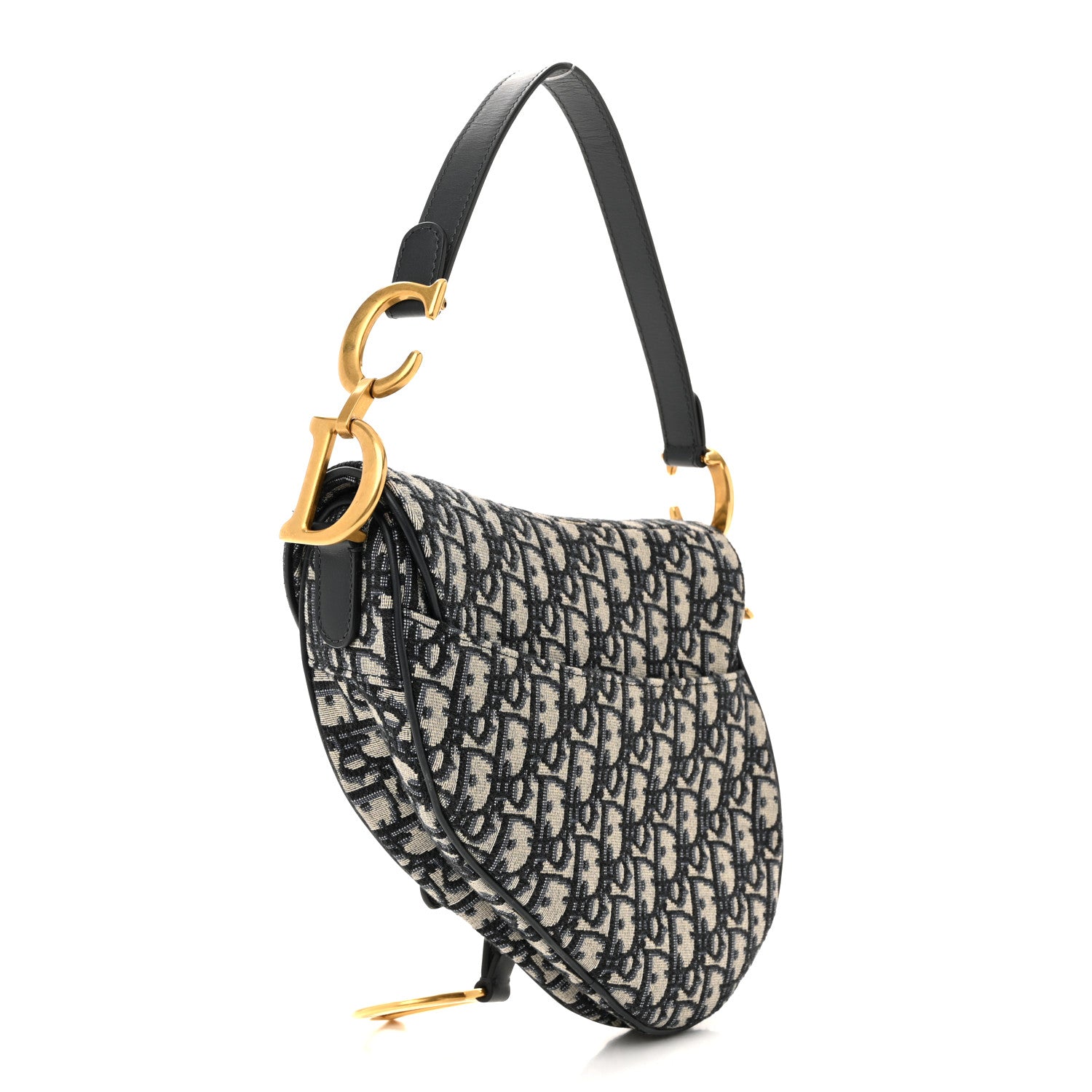 Christian Dior Oblique Saddle Bag Blue 3 of 13