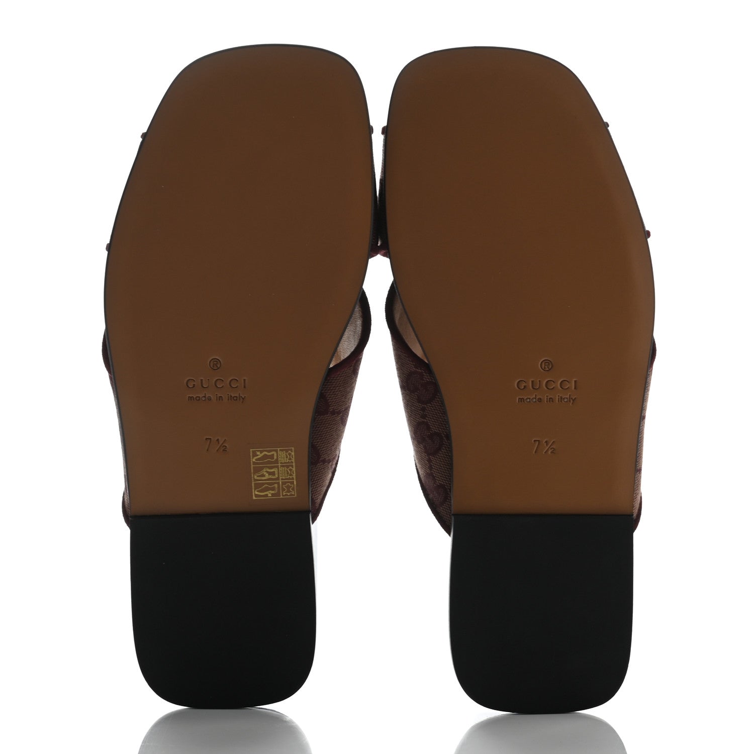 Gucci Canvas GG Monogram Mens Criss Cross Slide Sandals 7.5 Sahara Rubino Chardonnay 5 of 8