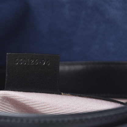 Gucci Suede Medium Arli Flap Shoulder Bag Blue Ink Black 7 of 12