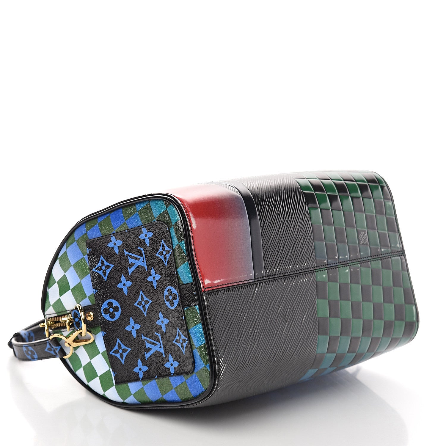 Louis Vuitton Epi Colored Monogram Damier Race Speedy Bandouliere 30 Black Rouge 3 of 8