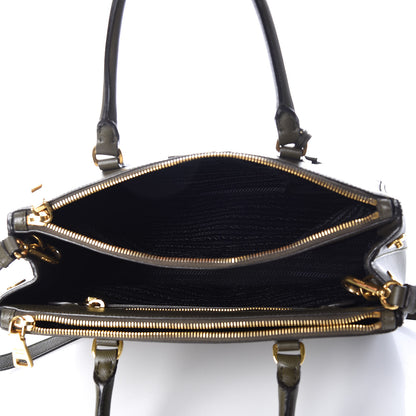 Prada Saffiano Small Galleria Double Zip Tote Militare 9 of 15