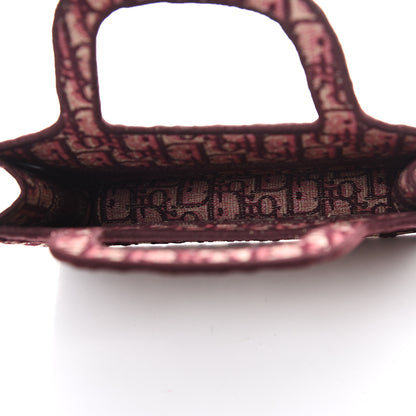 Christian Dior Oblique Mini Book Tote Burgundy Multicolor 4 of 9