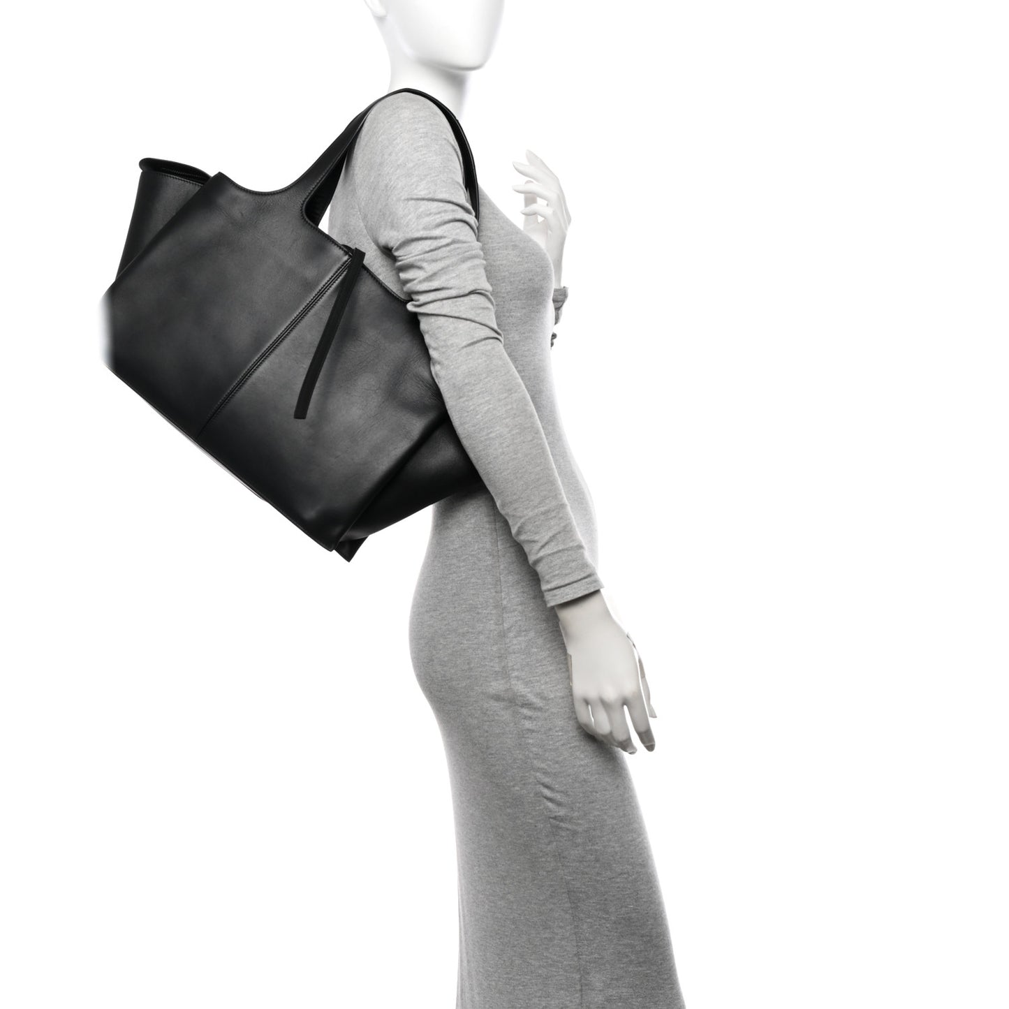 Smooth Calfskin Small Tri-Fold Bag Black