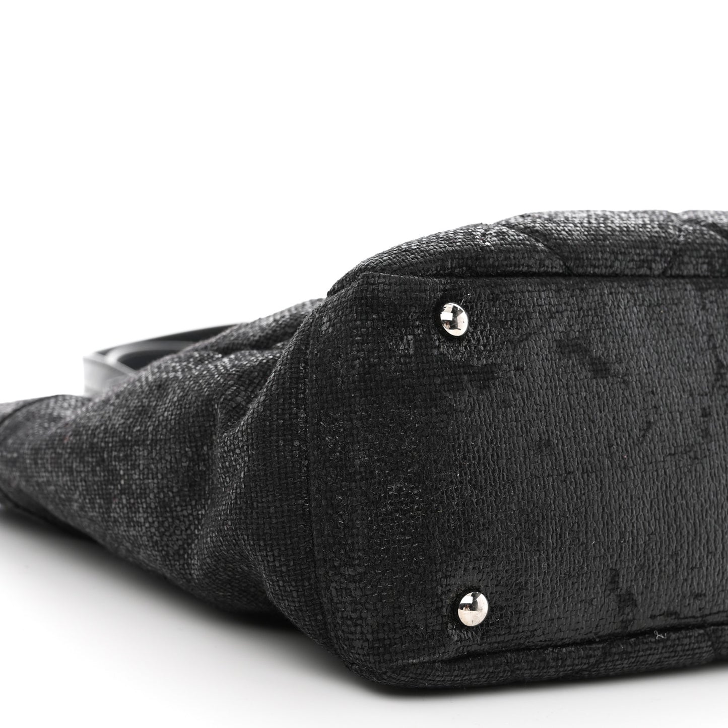 Coated Canvas Quilted Small Paris Biarritz Tote Black