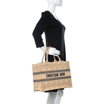 Christian Dior Raffia Cannage Medium Book Tote Natural 2 of 10