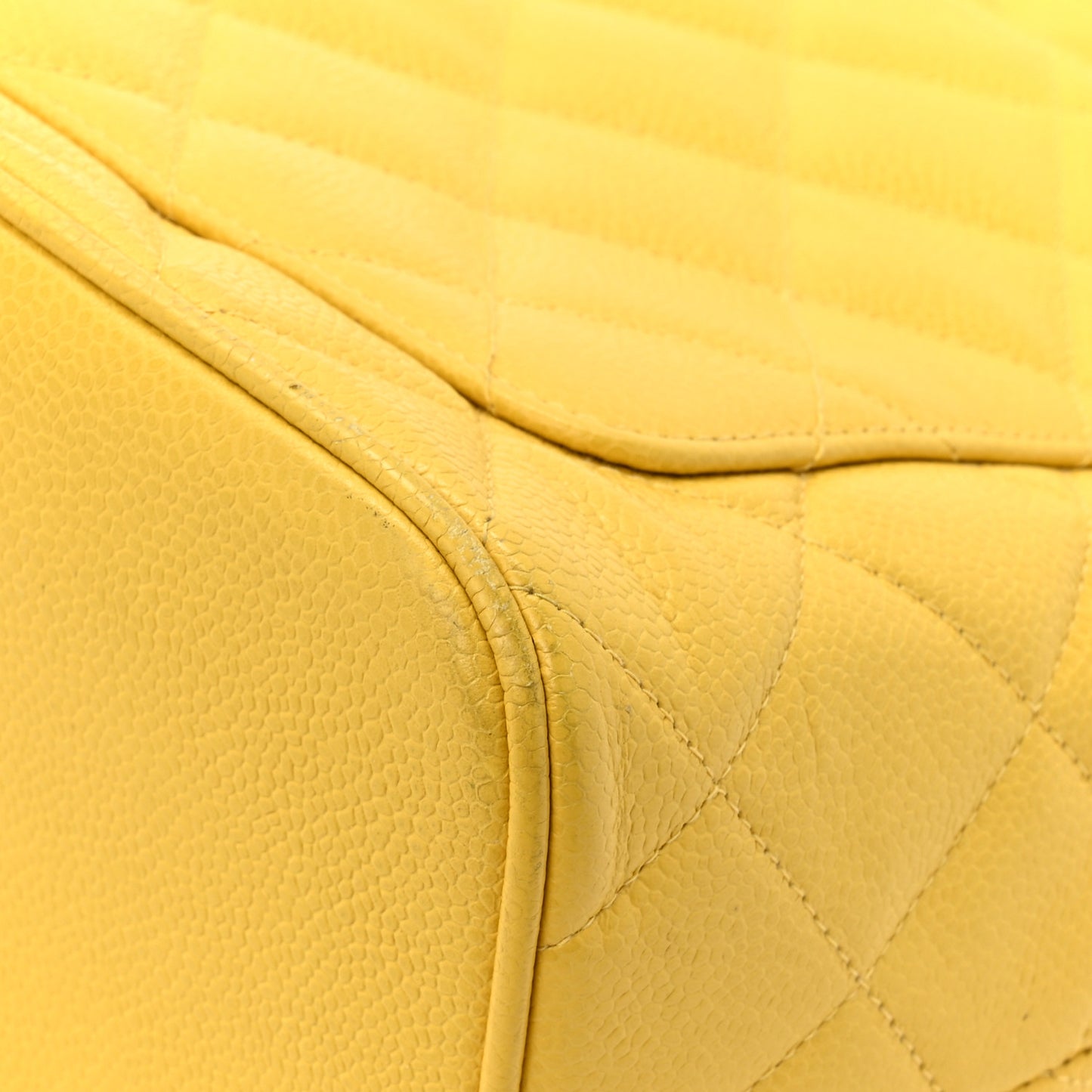 Caviar Quilted Medallion Tote Yellow