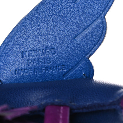 Hermes Milo Lambskin Grigri Rodeo Pegase Horse Bag Charm PM Bleu Saphir Violet Bleu France 4 of 5